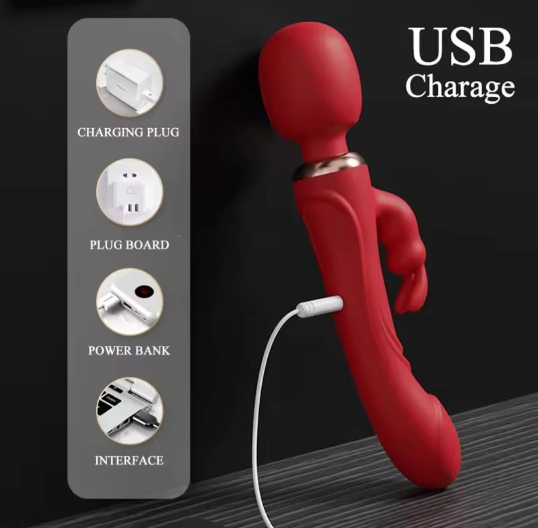 ダブルヘッド強力なバイブレーター女性のためのセルフケア